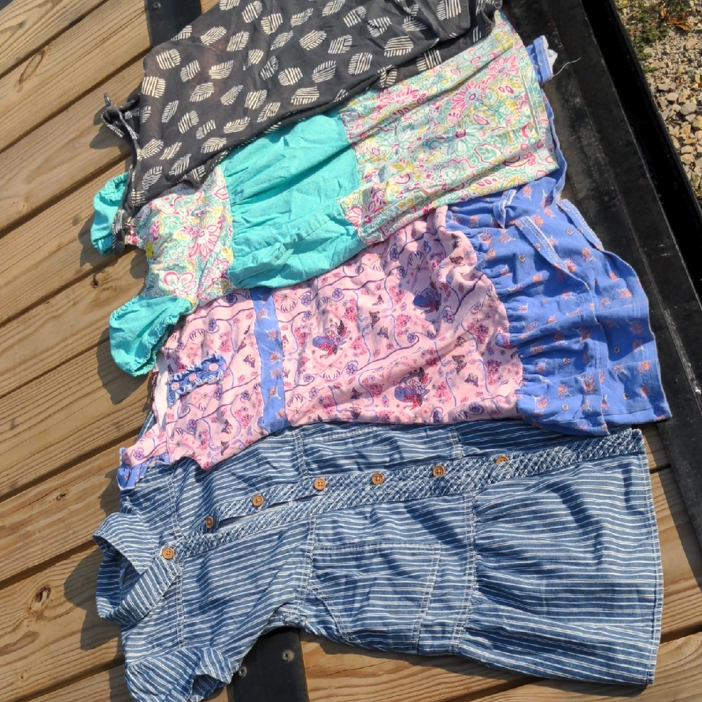 Girls Size 10/12, Large, 4 Summer Dresses, Good Shape, Lots Of Wear Left